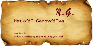 Matkó Genovéva névjegykártya